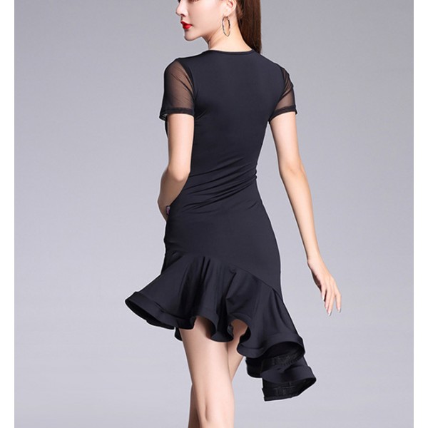 Black Latin Dance Dress Women Tango Dress Salsa Rumba Modern Dance Costumes Women Latin Dress 